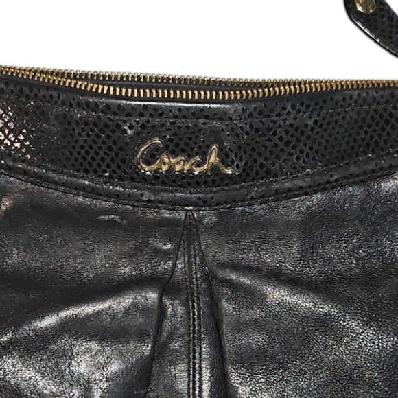 Coach Ashley Black Leather Shoulder Bag - Picture 5 of 13